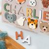 imageCustom Handmade Name Puzzle with Animals Personalized Birthday Gift for Kids Easter for Toddlers Unique New Baby Gift 1 Year Gifts Newborn Gifts