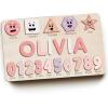 imageCustom Handmade Puzzles for Toddlers Multi Color Scheme Options Wooden Name Puzzle Easter Gifts New Baby Gifts Birthday Gift for Baby Kid Toddler Toddler ToyPuzzle with Numbers and Shapes