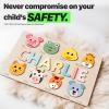 imageHandmade Custom Name Puzzle with Animals Personalized Birthday Gift for Kids for Toddlers Unique New Baby Gift Wood Toy Gifts for One Year Old Girl Boy