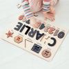 imageMontessori Toys for 0 1 2 Year Old Girls 1st Birthday Montessori Toy Puzzle Name Wooden Toys for 1 Year Old 12 Month Toys Toddler PuzzlePuzzle with Numbers and Shapes