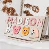imagePuzzles for Toddlers Boy and Girl Personalized Name Puzzle 12 Month Toy Gifts for 0 1 2 3 Years Old Baby Gifts Baby Shower Christmas NewBaby Gift 0 3 6 9 12 18 24 36 MonthsPuzzle with Animals