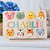 imagePuzzles for Toddlers Boy and Girl Personalized Wooden Name Puzzle 12 Month Toy Gifts for 0 1 2 3 Years Old Baby Gifts Baby Shower Christmas NewBaby Gift 0 3 6 9 12 Months