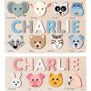 imageCustom Handmade Name Puzzle with Animals Personalized Birthday Gift for Kids Easter for Toddlers Unique New Baby Gift 1 Year Gifts Newborn Gifts
