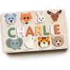 imageHandmade Custom Name Puzzle with Animals Personalized Birthday Gift for Kids for Toddlers Unique New Baby Gift Wood Toy Gifts for One Year Old Girl Boy