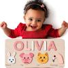 imageMontessori Toys for 0 1 2 Year Old Girls 1st Birthday Montessori Toy Puzzle Name Wooden Toys for 1 Year Old 12 Month Toys Toddler PuzzlePuzzle with Animals