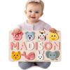 imagePuzzles for Toddlers Boy and Girl Personalized Name Puzzle 12 Month Toy Gifts for 0 1 2 3 Years Old Baby Gifts Baby Shower Christmas NewBaby Gift 0 3 6 9 12 18 24 36 MonthsPuzzle with Animals