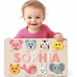 imageBaby Boy and Girl Gift Personalized Puzzles for Toddlers Toddler Gift Wooden Name Puzzle 3 6 9 12 15 18 24 36 Months Toy Baby Toys Personalized Children Gifts ToddlerSet2