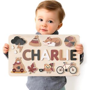 imageBusy Board Name Puzzle for Toddlers Personalized Gift Gifts for 0 1 2 3 Years Old Kid Gift 1st 0 3 6 9 12 18 24 36 Months