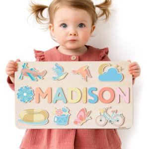 imageBusy Board for Toddlers Personalized Name Puzzle Montessori Toy for 13 Years Old Gifts for 0 1 2 3 Years Old Kid Gift 1st New Baby Gift 0 3 6 9 12 18 24 36 Months