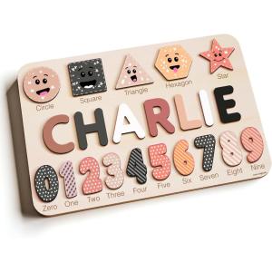 imageCustom Name Puzzle for Kids  Zuzu Puzzle Toddler Learning Toy Wooden Baby Gift Ideal for Baby Showers Christmas ampamp 1st Birthday 036 MonthsHandmade
