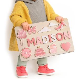 imagePersonalize Busy Board Name Puzzle1 Year Old Girl and Boy Kid Gifts Customized Baby Gift Montessori Educational Name Toy Wood Puzzle 13