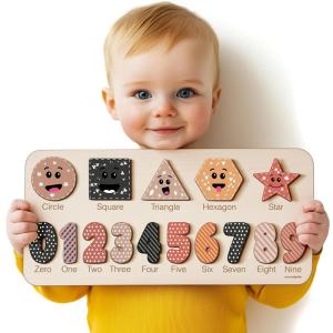 imageWooden Puzzle for Toddlers Boy and Girl Personalized Montessori Toy Puzzle 12 Month Toy Gifts for 0 1 2 3 Years Old Baby Gifts Toddler Gift Kid Gift 3 6 9 12 24 36 Months Black RoseBlack Rose