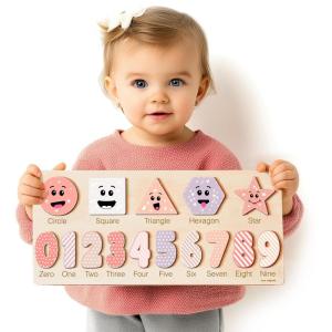 imageWooden Puzzle for Toddlers Boy and Girl Personalized Montessori Toy Puzzle 12 Month Toy Gifts for 0 1 2 3 Years Old Baby Gifts Toddler Gift Kid Gift 3 6 9 12 24 36 Months Black RoseImperial